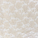 Haiden Shiny Floral Jacquard Polyester Fabric - White, Champagne, 55" Width (1 Yard)