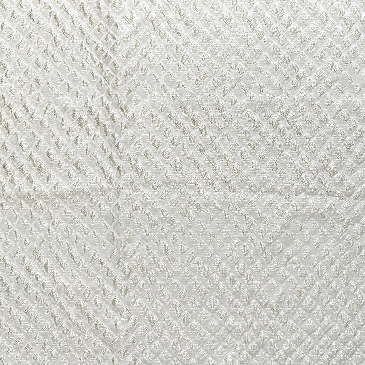 Perla Collection Polyester Fabric - Shiny Floral Damask Diamond Jacquard, 55" Width (Sample Book)