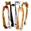 Plush Animal Hoodie Scarf Hat Assortment 35" (1 DZ)