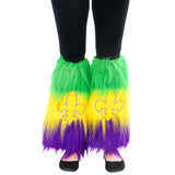 Mardi Gras Leg Warmers Fleur De Lis Furry (1 PR)
