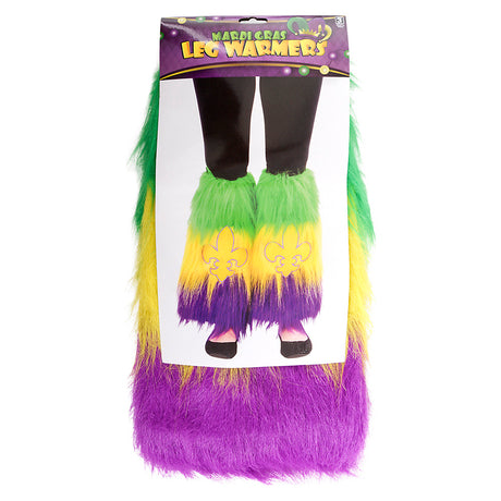 Mardi Gras Leg Warmers Fleur De Lis Furry (1 PR)