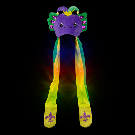 Light-Up Axolotl Hoodie Scarf Hat 35"
