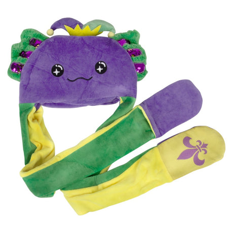 Light-Up Axolotl Hoodie Scarf Hat 35"
