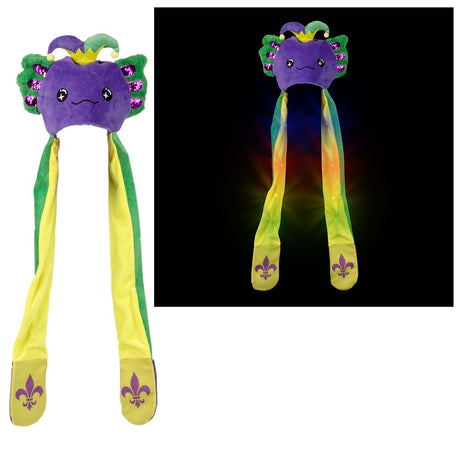 Light-Up Axolotl Hoodie Scarf Hat 35"