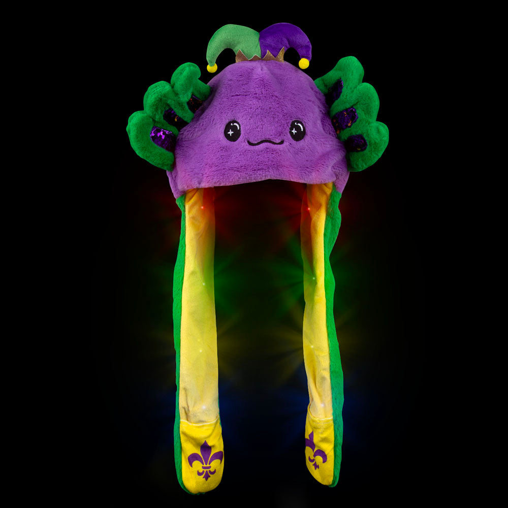 Mardi Gras Axolotl Light-Up Hat