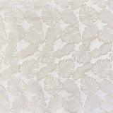Haney Shiny Floral Jacquard Fabric - White, Champagne, 55" Width (1 Yard)