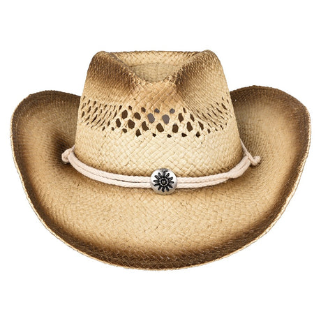 Straw Cowboy Hat Vented Tea Stained (1 DZ)