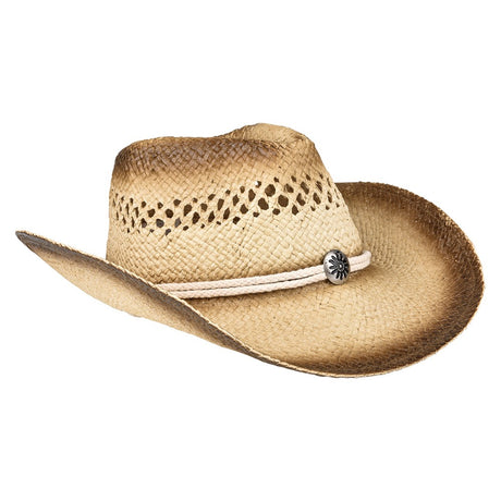 Straw Cowboy Hat Vented Tea Stained (1 DZ)