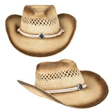 Straw Cowboy Hat Vented Tea Stained (1 DZ)