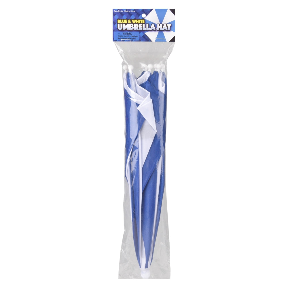 Umbrella Hat 20" Blue and White (1 DZ)