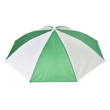 Umbrella Hat Green and White 20" (1 DZ)