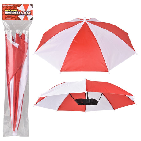Umbrella Hat Red and White 20" (1 DZ)