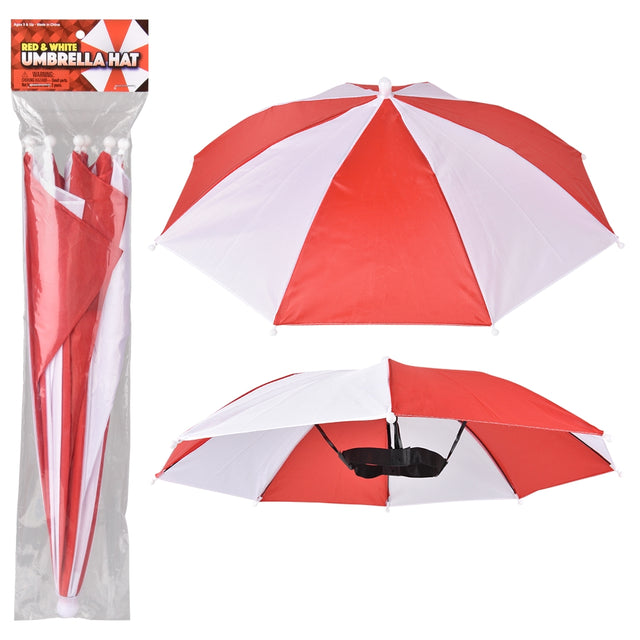 Umbrella Hat Red and White 20" (1 DZ)