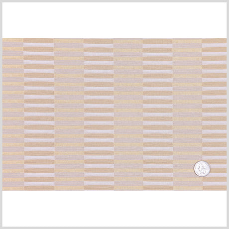 White Gold Stripes Woven