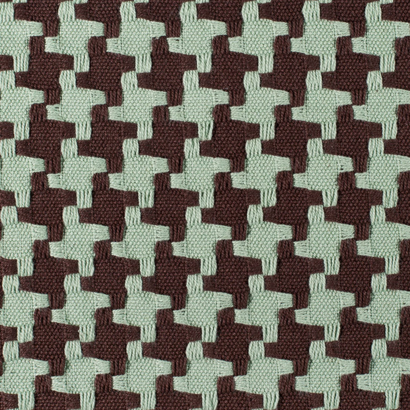 Chocolate/Robin Houndstooth Woven