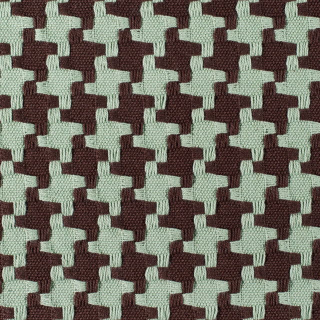 Chocolate/Robin Houndstooth Woven