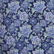 Marine/Sage/Beige Floral Woven
