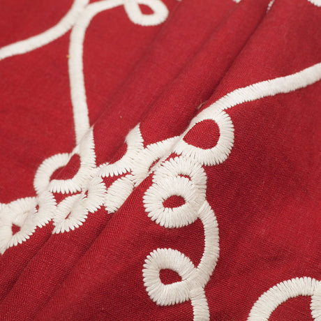 Poppy Classical Rayon-Linen Embroidered Woven