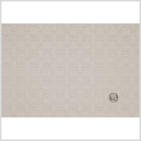Rope Geometric Embroidered Cotton-Poly Woven
