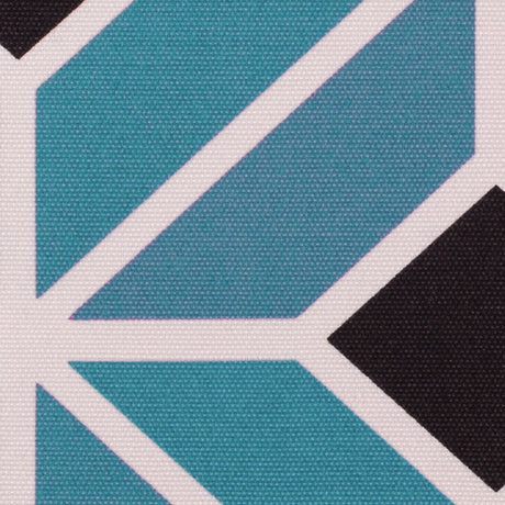 Teal and Black Geometric Geometric Canvas