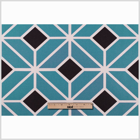 Teal and Black Geometric Geometric Canvas