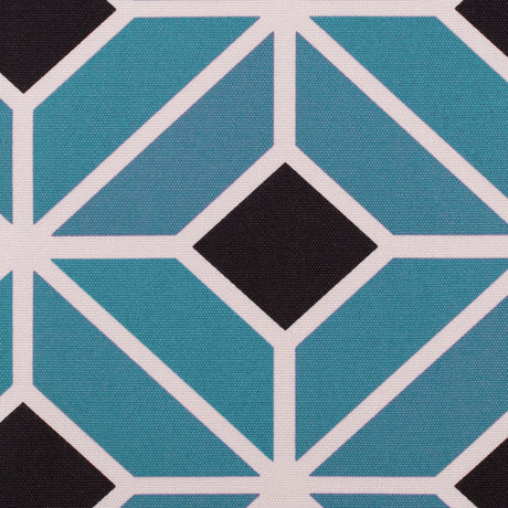 Teal and Black Geometric Geometric Canvas