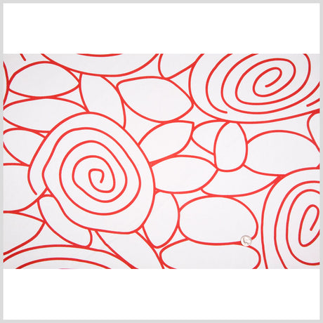 White/Red Swirls Prints