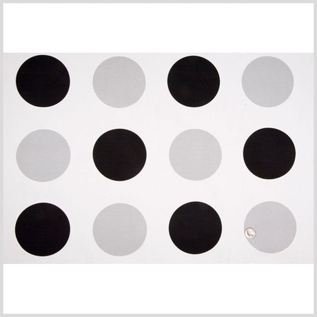 Off-White/Black/Gray Polka Dots Canvas