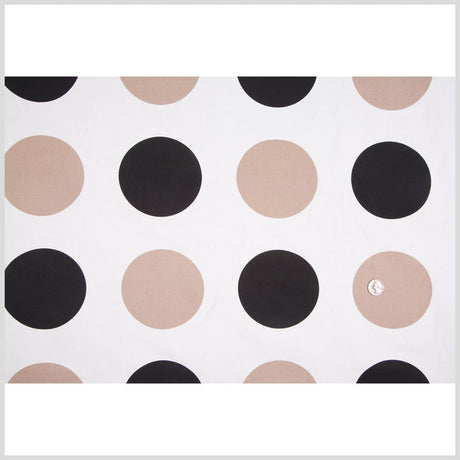 Off-White/Black/Taupe Polka Dots Canvas
