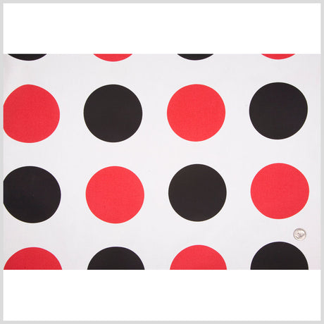 Off-White/Black/Primary Red Polka Dots Canvas