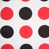 Off-White/Black/Primary Red Polka Dots Canvas