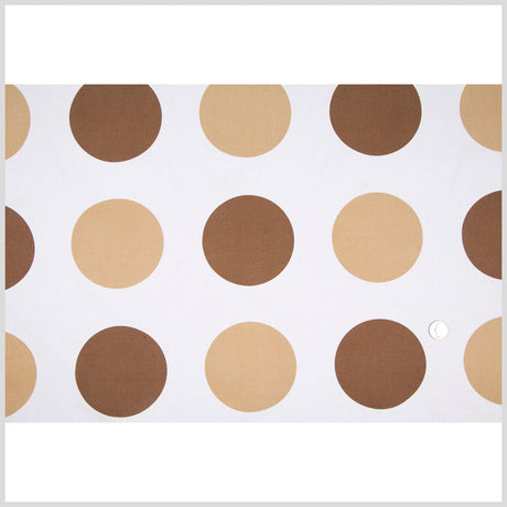 Off-White/Chocolate/Tan Polka Dots Canvas