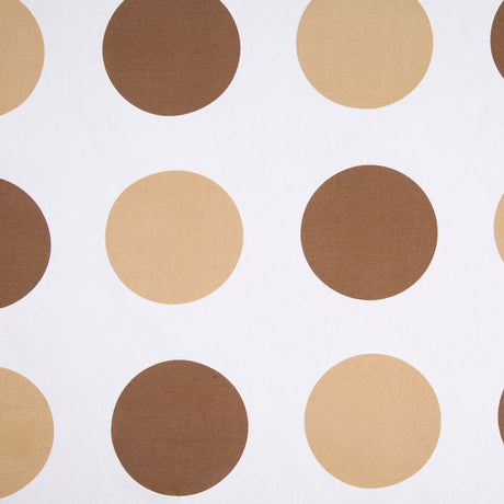 Off-White/Chocolate/Tan Polka Dots Canvas