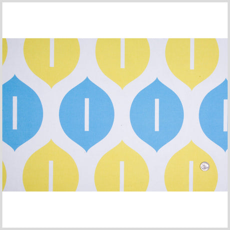 Off-White/Maize/Sky Blue Geometric Canvas