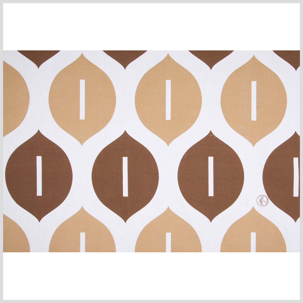 Off-White/Chocolate/Tan Geometric Canvas