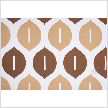Off-White/Chocolate/Tan Geometric Canvas