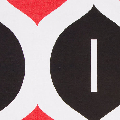 Off-White/Black/Primary Red Geometric Canvas