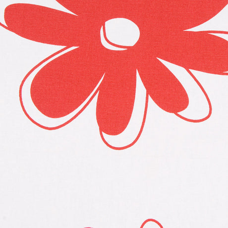 Off-White/Black/Primary Red Floral Canvas
