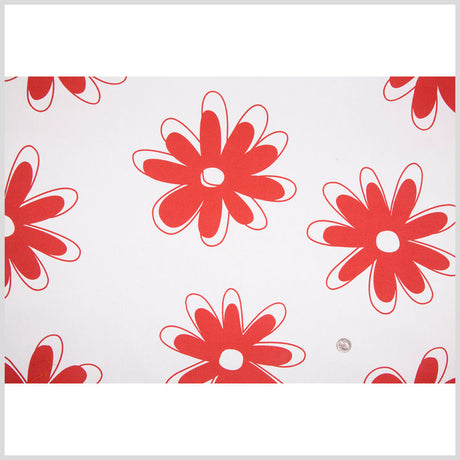 Off-White/Black/Primary Red Floral Canvas
