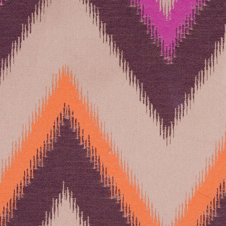 Magenta/Chocolate/Pumpkin/Beige Zig Zag Woven