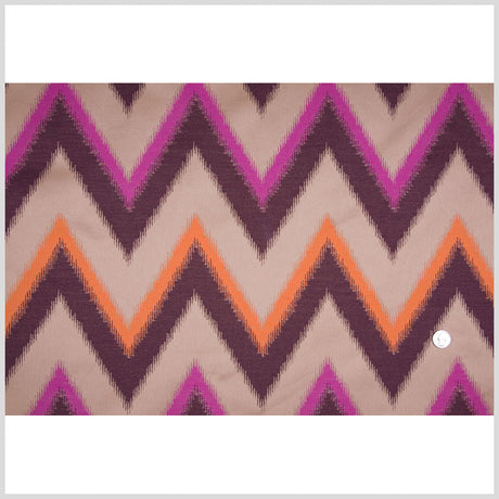 Magenta/Chocolate/Pumpkin/Beige Zig Zag Woven