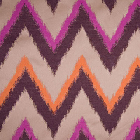 Magenta/Chocolate/Pumpkin/Beige Zig Zag Woven
