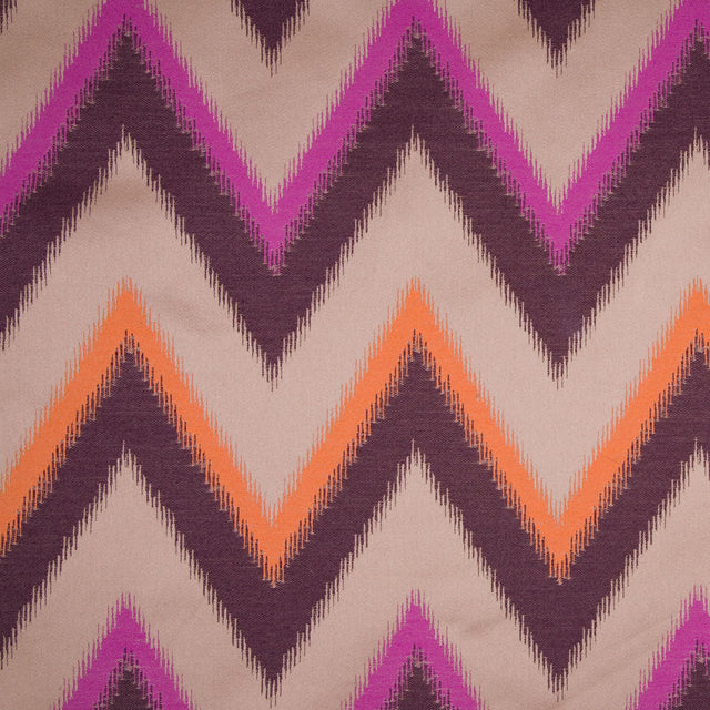 Magenta/Chocolate/Pumpkin/Beige Zig Zag Woven