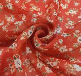 Hi Multi Chiffon 1B493 Polyester Chiffon Fabric - Red, Sheer, 58/60" Width