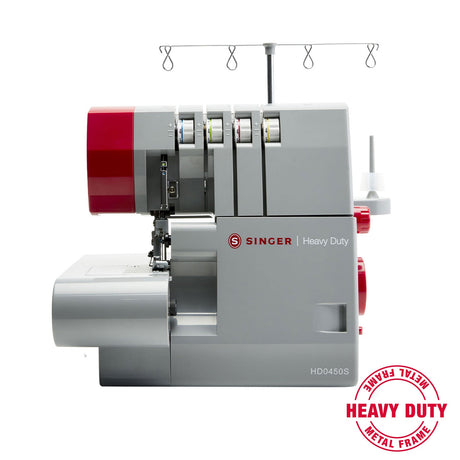 SINGER HD0450S Heavy Duty Serger - Heavy Duty Metal Frame, Stainless Steel Bed Plate, 14" X 11" X 11.5" (1 Unit)