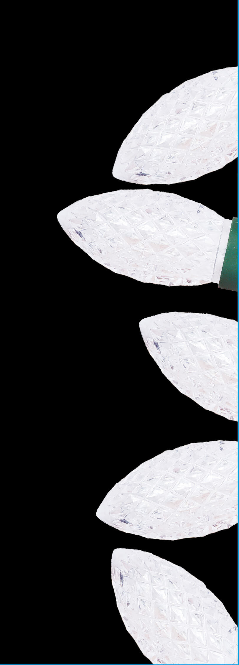 C9 Faceted Pure White 50 LED Light Set