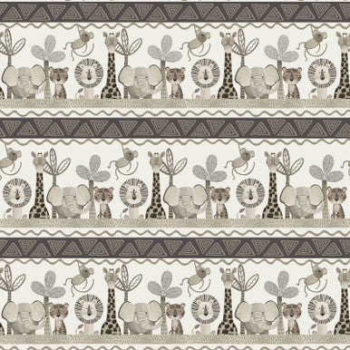 Cotton Novelty Jungle Stripe Fabric Multi 43/44
