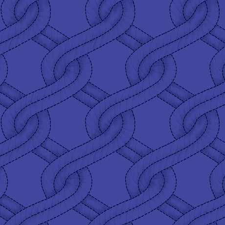 Cotton Quilt Back Fabric Royal Blue Twisted Rope Stitched Braid 108" Wide