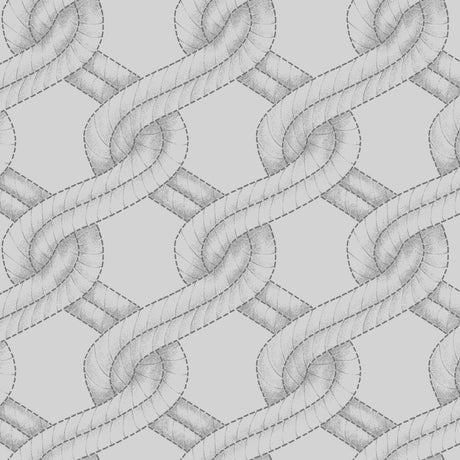 Grey Twisted Rope Stitched Braid Cotton Wideback Fabric