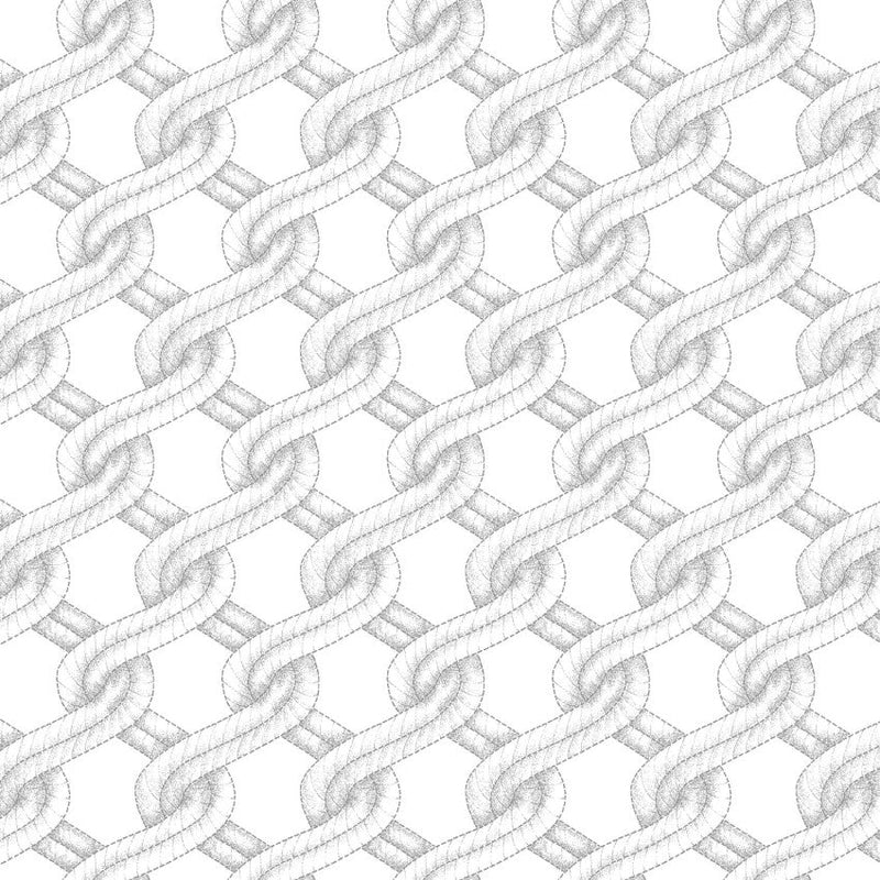 Cotton Print White Coastal Guardians Twisted Rope Fabric 43/44"